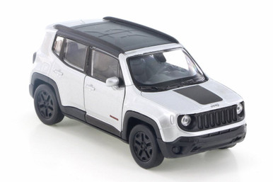 2017 Jeep Renegade Trailhawk, Silver w/ Black - Welly 43736D - 4.5