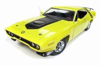 【1/18】オートワールド 1971 プリムス ロードランナー（イエロー） 1971 Plymouth Road Runner Hard Top, Yellow - Auto World AMM1158
