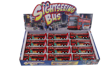 ミニカー DOUBLE DECKER BUS DELUXE TACO TRUCK MAT Box of 12 Diecast Model Cars - NYC Sightseeing Double Decker Bus