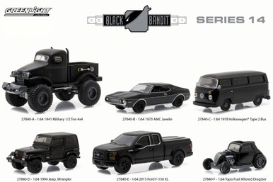Greenlight Black Bandit Series 14 - Set of Six 1/64 Scale Diecast