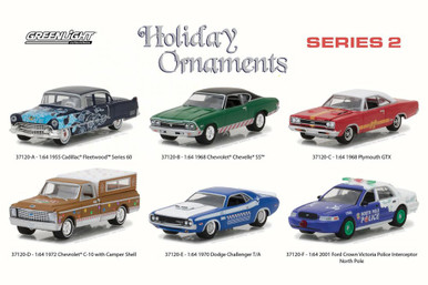 Greenlight Holiday Ornaments Series 2 Diecast Car Set - Box of 6