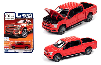 2020 AUTO WORLD 1:64 *PREMIUM 5B* BLACK 2019 Ford F-150 Crew Cab XLT Pickup NIP