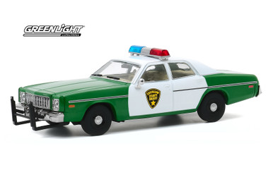 うおち　　当時物【イスズベレル緑/白】ブリキ製フリクションミニカー【箱無】 Chickasaw County Sheriff 1975 Plymouth Fury, Green and White