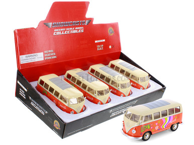 1963 Volkswagen T1 Bus w/ Love/Peace , Orange - Showcasts® 22095A1