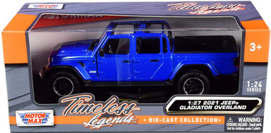 21 Jeep Gladiator Overland Open Top Blue Motor Max bu 1 27 Scale Diecast Model Toy Car Modeltoycars Com