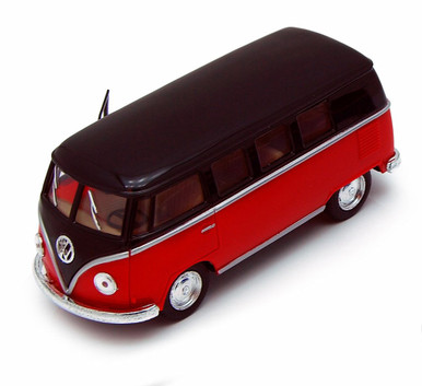 1962 VW BUS V DUBS 赤/黒 1962 Volkswagen Classical Bus, Red - Kinsmart 5376D - 1/32 Diecast