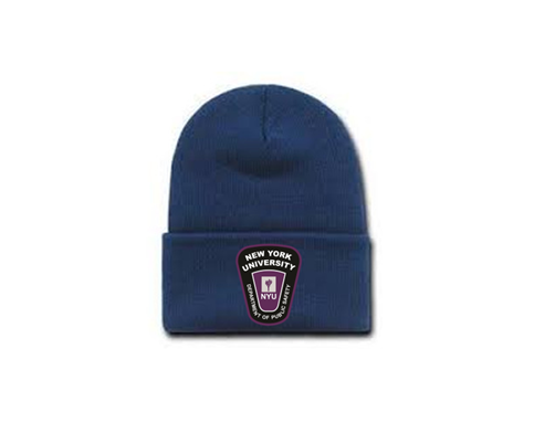 NYU Knit Winter Cap with Yellow patch