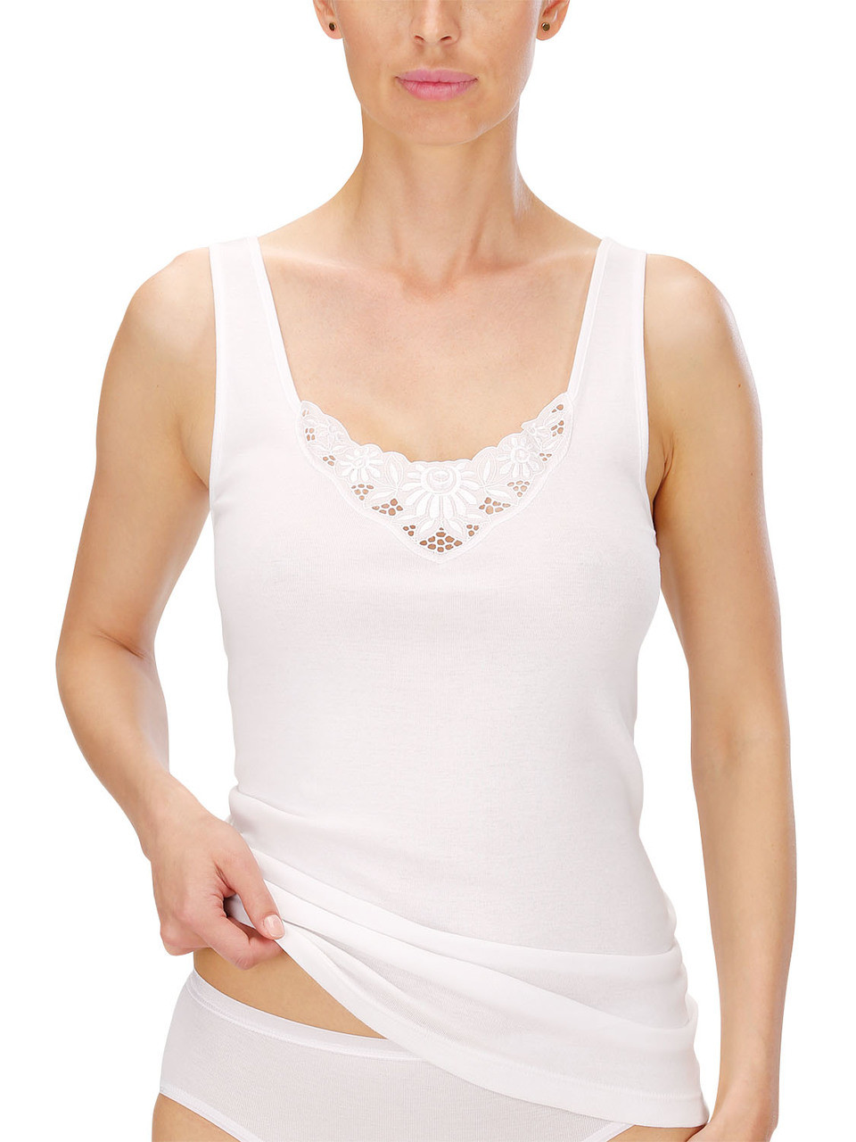 100% Cotton Wide Strap Camisole (M-5XL) by Naturana 2502