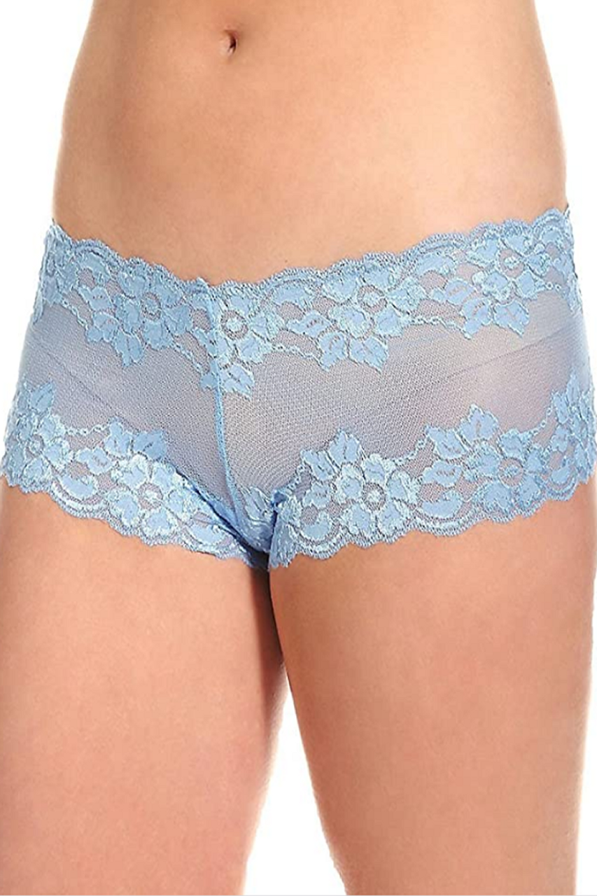 Unisex BOOTY Shorts LACE Intimates Boy Cut Cheeky Panty His Hers Med SH9