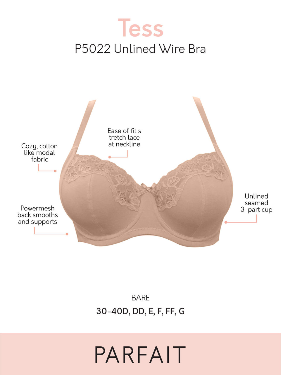 Parfait Unlined Underwire Modal Mesh Bra P5022 Tess