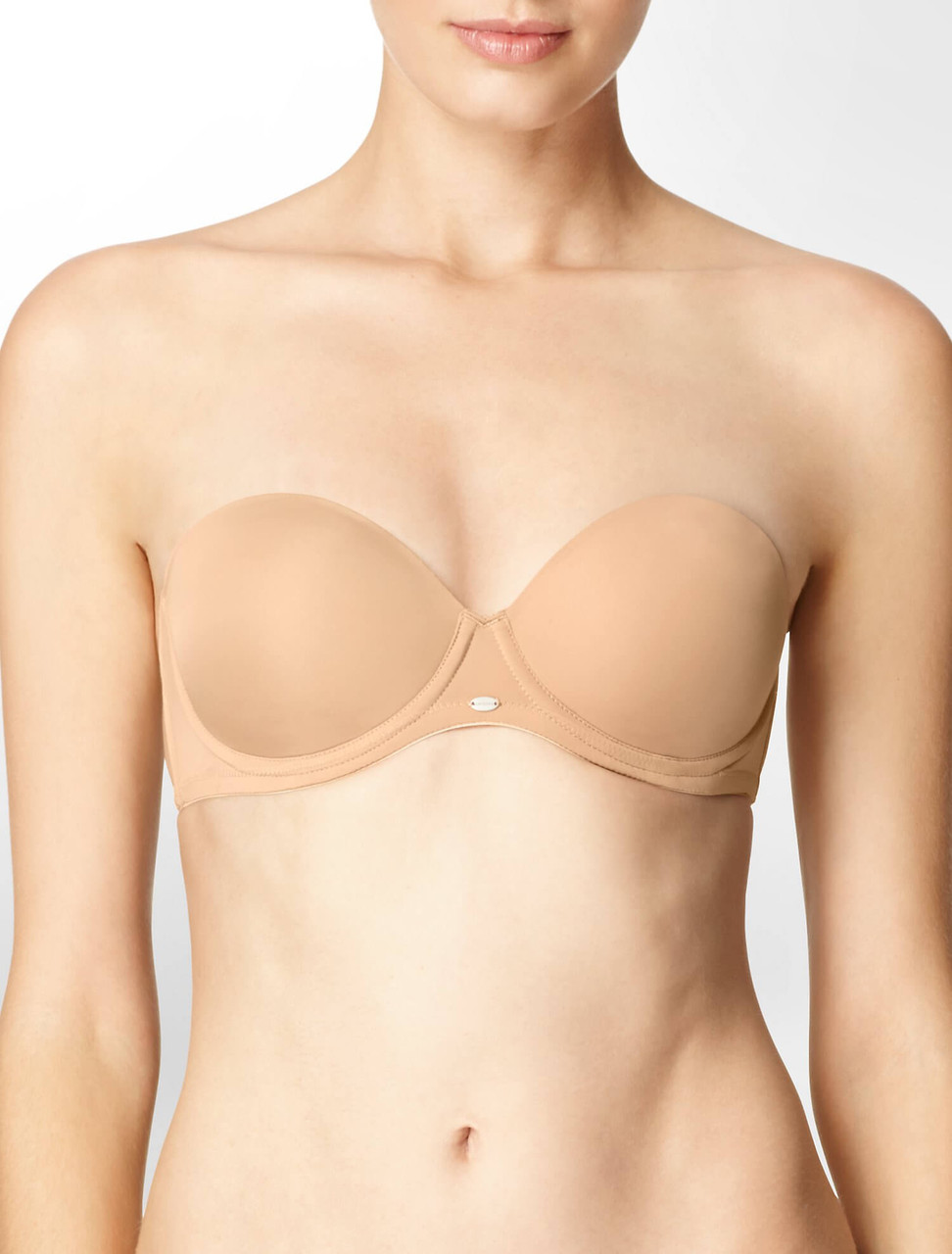 Calvin Klein Women's Naked Glamour Strapless Convertible Underwire Push-Up  Bra