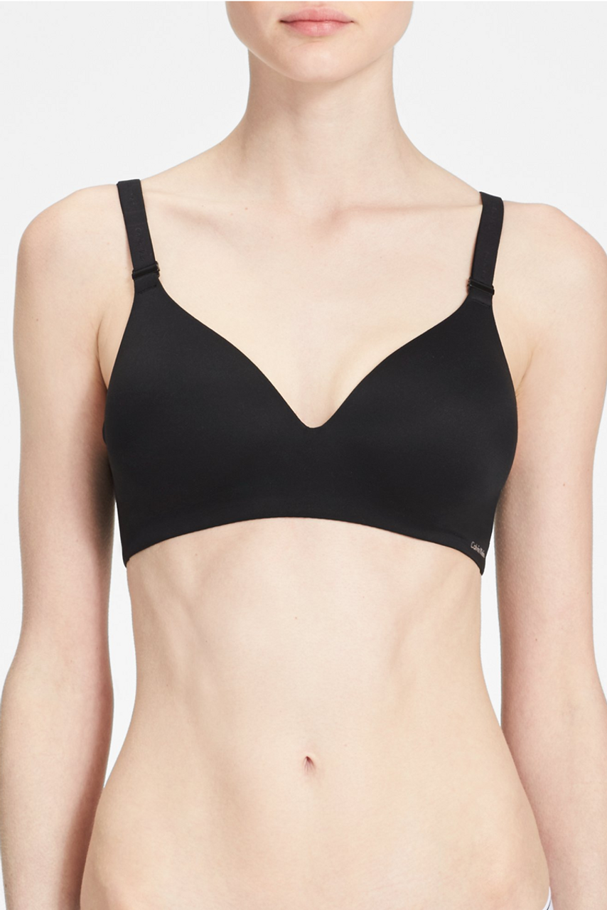Tailored Logo Lightly Lined Wirefree Bra, black