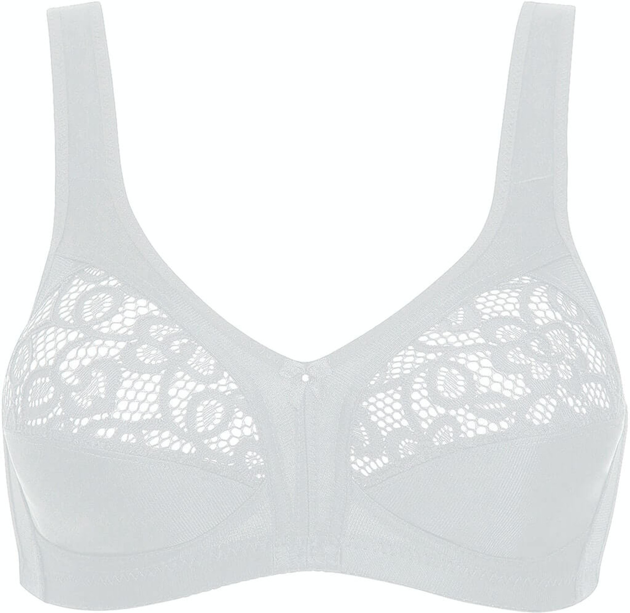 Vinatge New Exquisite Form Ful-ly Front Close Full Support Wire Free Long  Line Bra Snow White 36D 