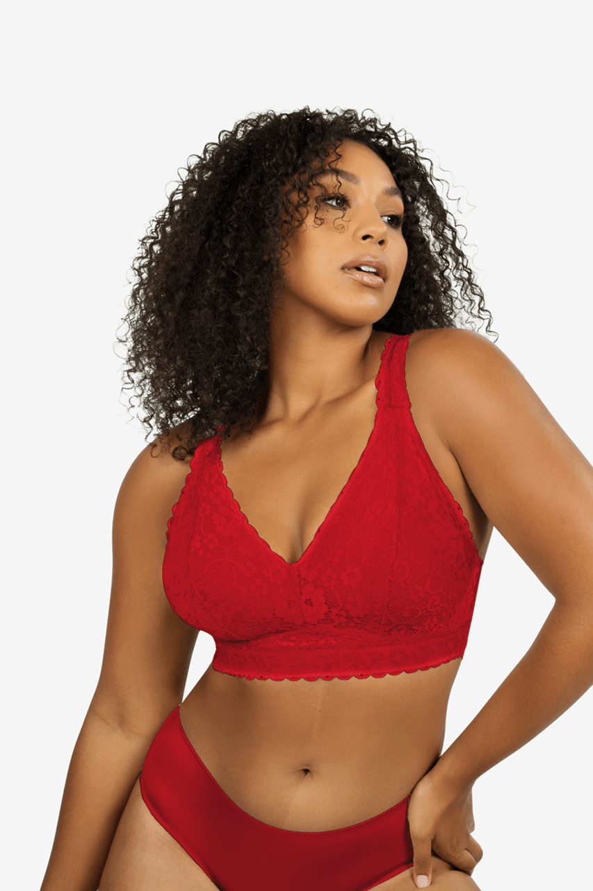 PARFAIT Adriana P5482 Women's Curvy and Full Bust Supportive Wire-Free Lace  Bra