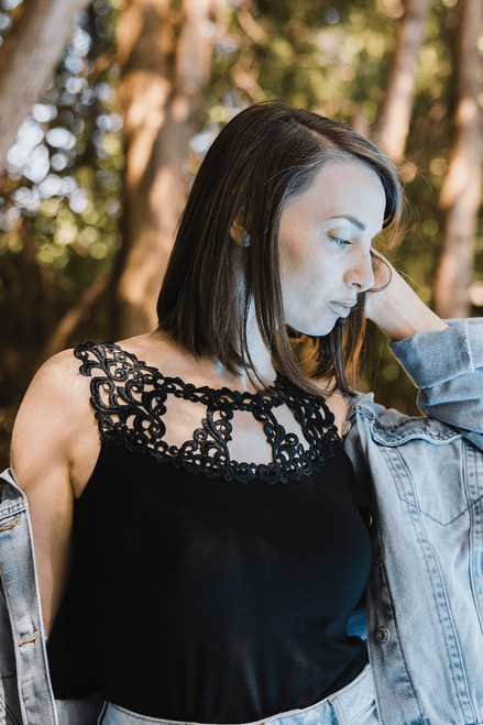 Arianne Teri Top with Intricate Lace Appliqué 5723 Arianne Teri Top with Intricate Lace Appliqué 5723