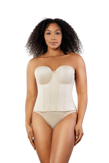 Change Strapless Silk & Lace Corset with Removable Garters