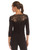 Arianne Teri 3 Quarter Sleeve Knit Top with Lace Appliqué  9501