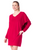 Arianne Solid V-Neck Long Sleeve Double Layer  Dress 8617