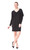Arianne Solid V-Neck Long Sleeve Double Layer  Dress 8617