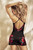 Mapale Rose Print Babydoll with Matching G-String 7438