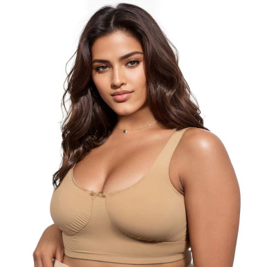 Women's Elita 6859 Plus Size Microfiber Cami Bra (Beige 38) 