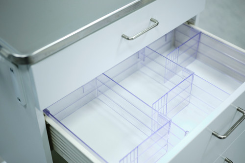 6-compartment divider for Sampling trolley 400, (for drawers 18 and 24 cm)