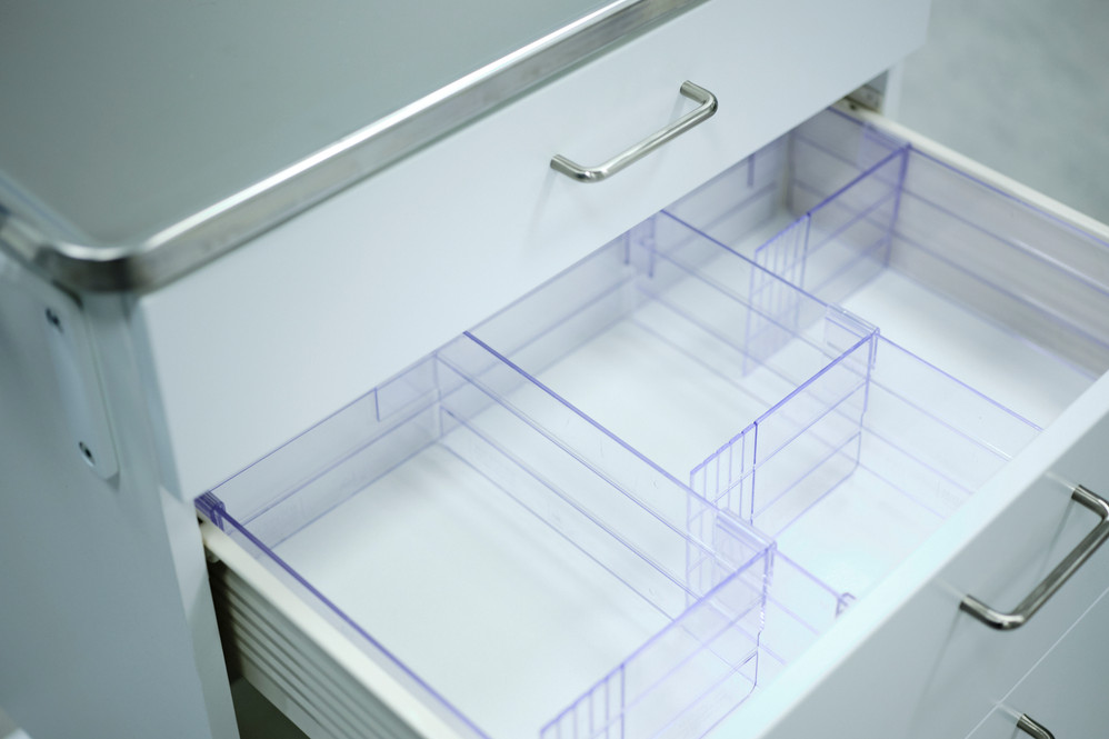 6-compartment divider for Sampling trolley 400, (for drawers 18 and 24 cm)