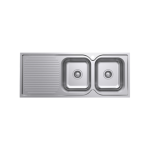 Double Bowl Sink with Left Hand Side Drainer, Stainless Steel