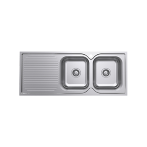 Double Bowl Sink with Left Hand Side Drainer, Stainless Steel