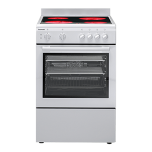 60cm Freestanding Electric Oven With Ceramic Cooktop, White