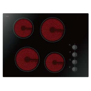 70cm Ceramic Cooktop With 4 Zones and Dial Control, Black