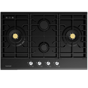 75cm Gas Cooktop With 4 Burners, Black Glass