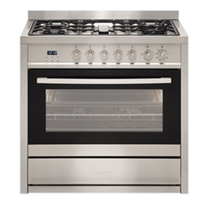 90cm Freestanding Electric Oven With Gas Cooktop, Stainless Steel