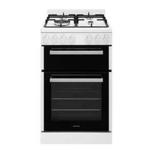 54cm Freestanding Gas Oven With Gas Cooktop, White