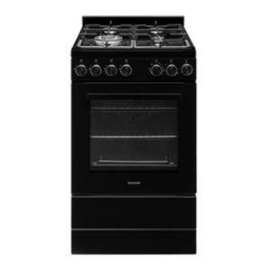54cm Freestanding Gas Oven With Gas Cooktop, Black