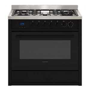 90cm Freestanding Electric Oven With Gas Cooktop, Matte Black