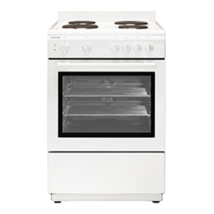60cm Freestanding Electric Oven With Solid Cooktop, White