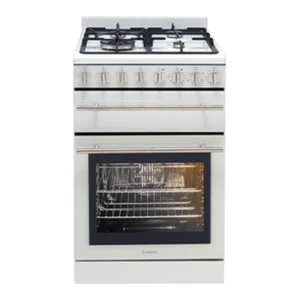 54cm Freestanding Electric Oven with Gas Cooktop, White