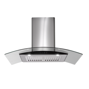 90cm Deluxe Glass Canopy Rangehood, Stainless Steel