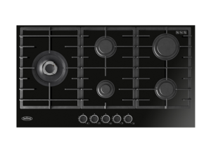 90cm Gas-Thru-Glass Cooktop, Black