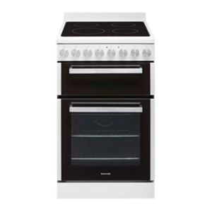 54cm Freestanding Electric Oven With Ceramic Cooktop, White