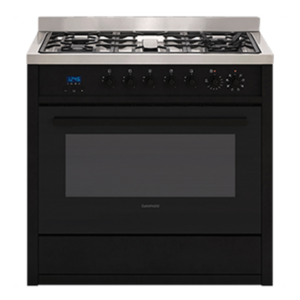 90cm Freestanding Electric Oven With Gas Cooktop, Matte Black