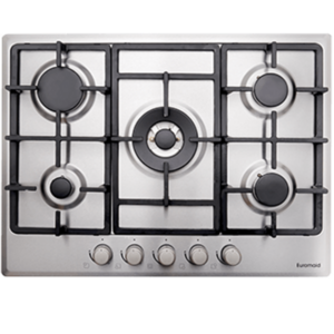 70cm Gas Cooktop with 5 Burners, Stainless Steel