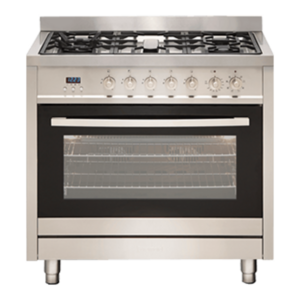 90cm Freestanding Electric Oven With Gas Cooktop, Stainless Steel