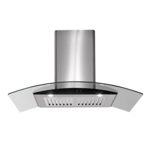 90cm Deluxe Glass Canopy Rangehood, Stainless Steel