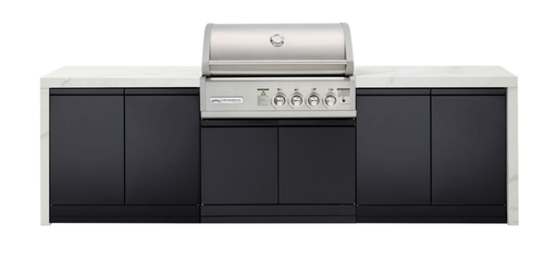 CROSSRAY X-Origin Premium Gas Outdoor Kitchen Double side cabinets with flat bench tops - white benchtop