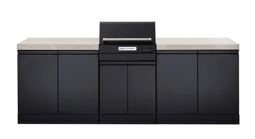 CROSSRAY eXtreme Classic Electric Outdoor Kitchen, Double side cabinets with flat bench tops