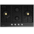 75cm Gas Cooktop With 4 Burners, Black Glass