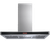 90cm Flat Island Canopy Rangehood, Stainless With Black Glass