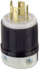 Leviton 2711 30 Amp, 125/250 Volt, NEMA L14-30P, 3P, 4W, Locking Plug, Industrial Grade, Grounding - Black-White - *In Store